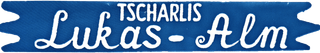 Tscharlis Lukas-Alm Logo in blau
