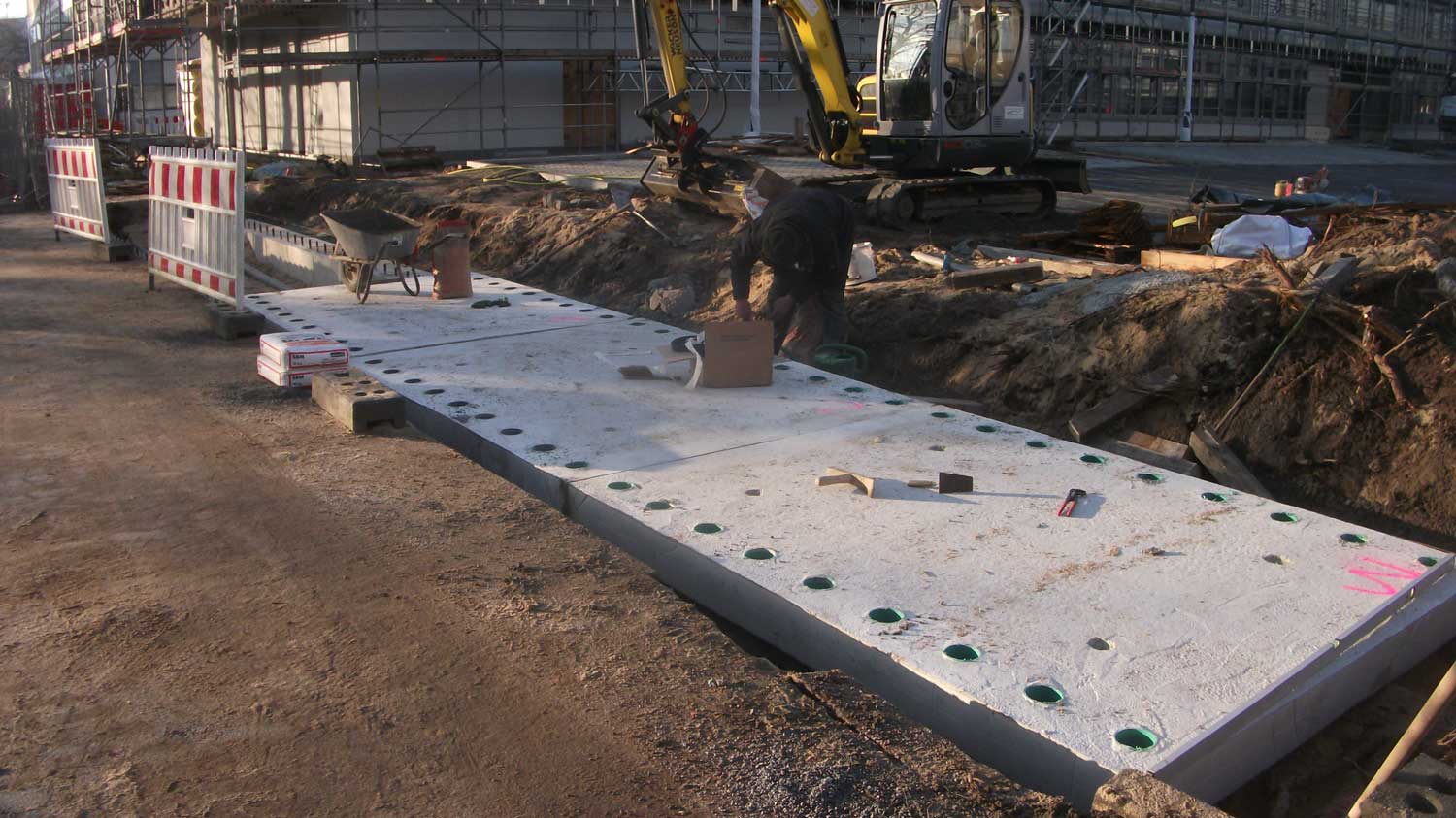 Betonfundament für Schwerlastzufahrt