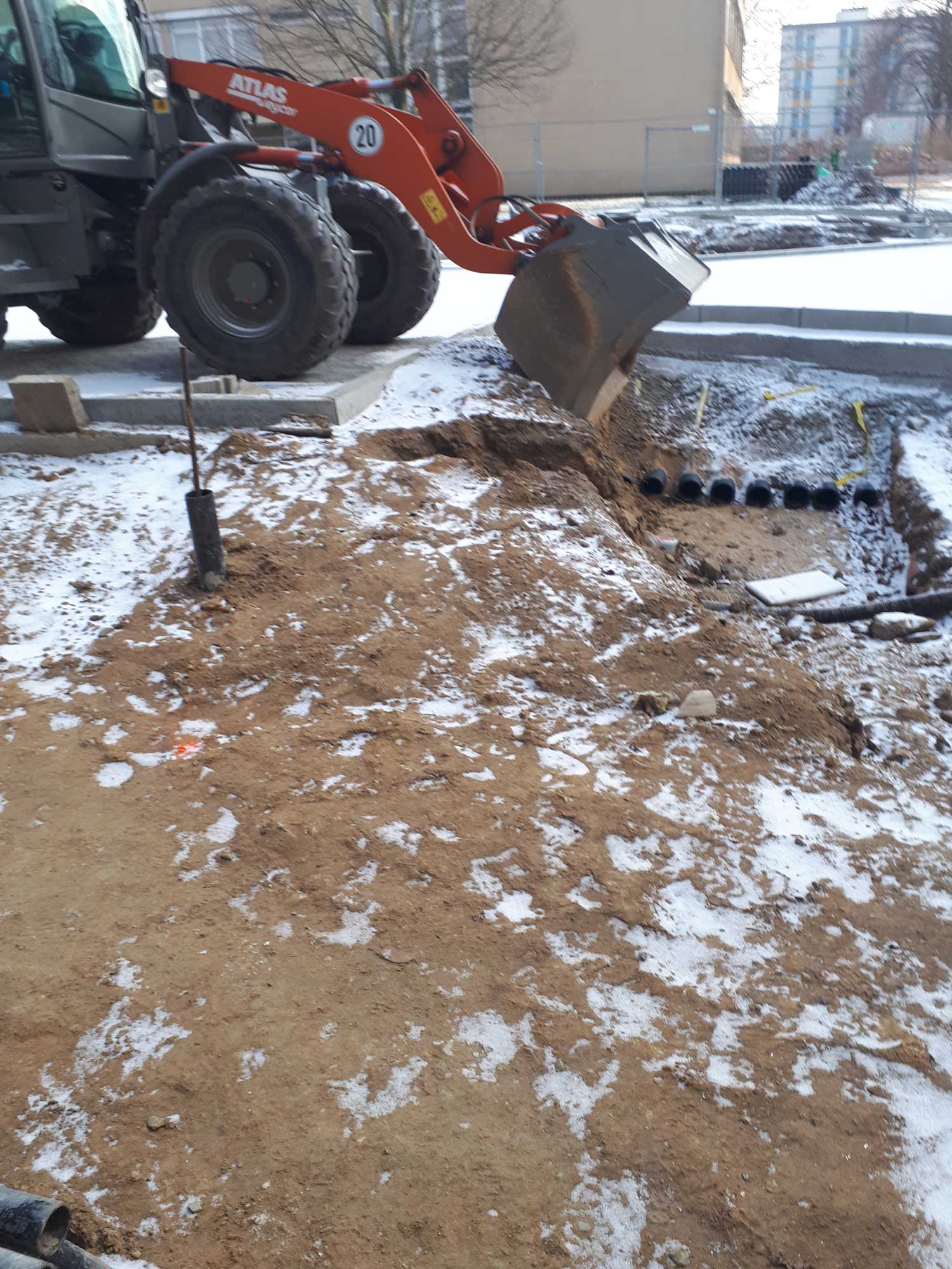 Bordanlage vorbereitende Erdarbeiten