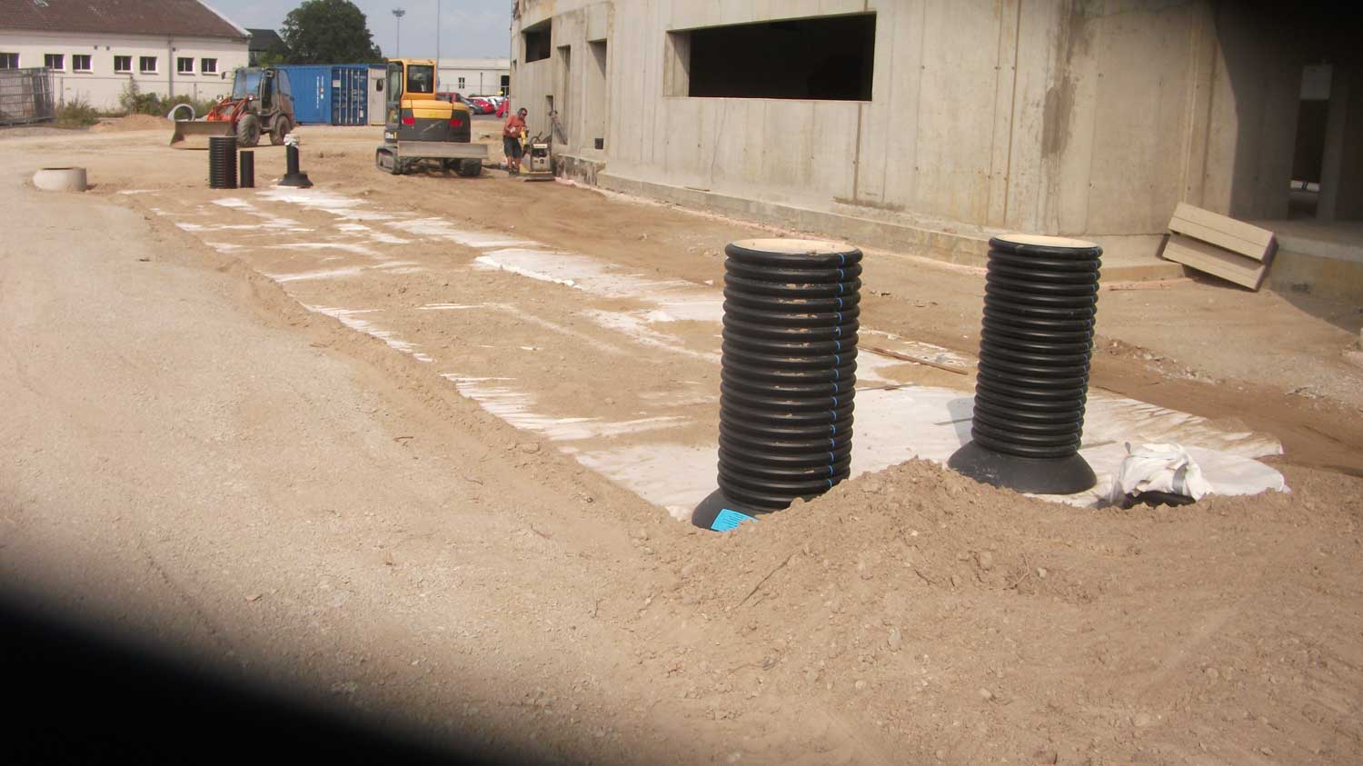 Rigole fertig eingebaut