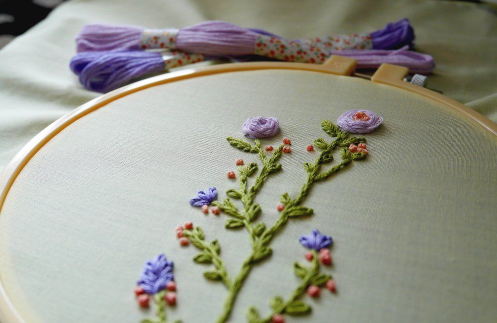 an embroidered flower