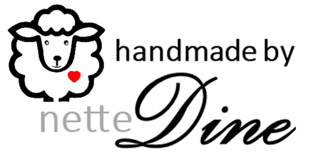 Logo: ein Schaf mit Herz, „handmade by“ und „Dine“ in Schreibschrift.