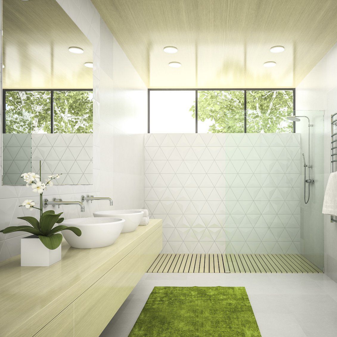 Combinación de colores claros con un toque de frescor reflejado en el verde.