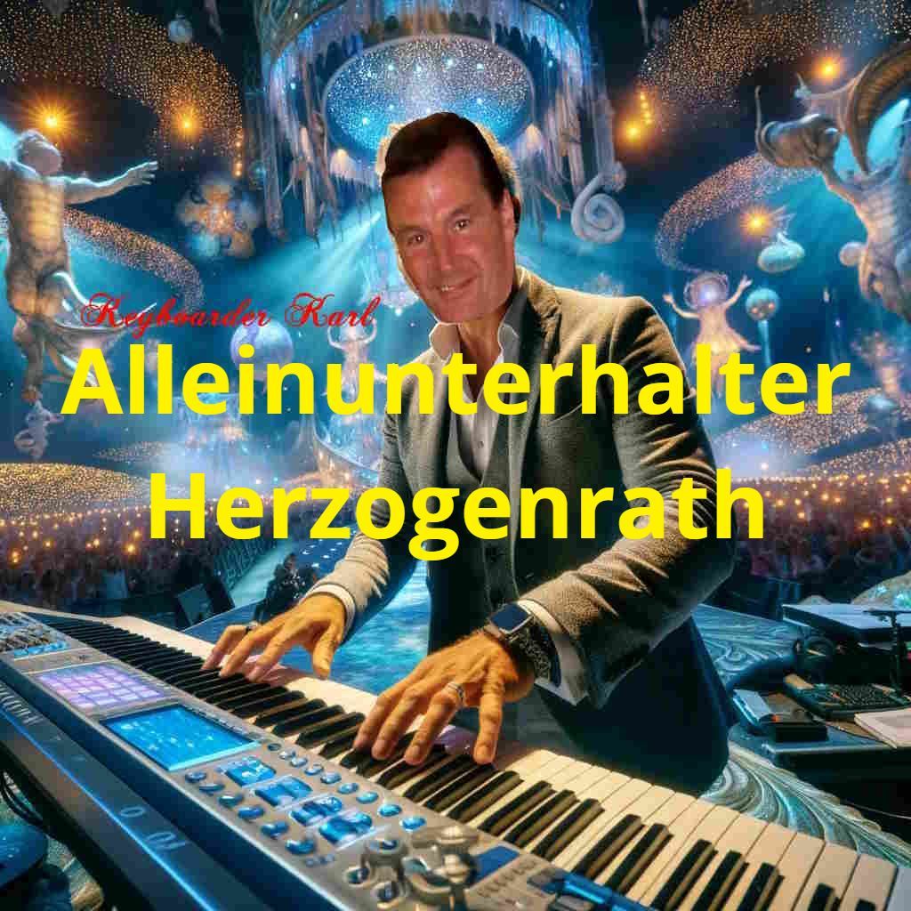 Alleinunterhalter Herzogenrath - Musiker und Entertainer Keyboarder Karl Karrikatur