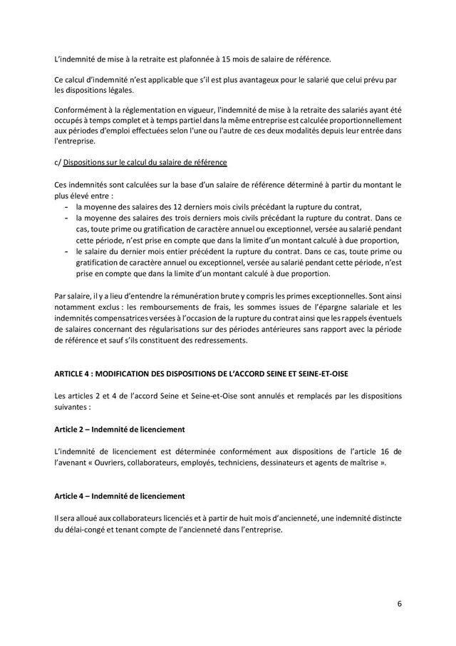 Nouvel Accord Sur Les Indemnites De Licenciement Et De