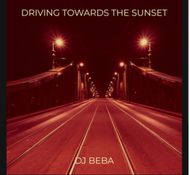 driving towards the sunset
