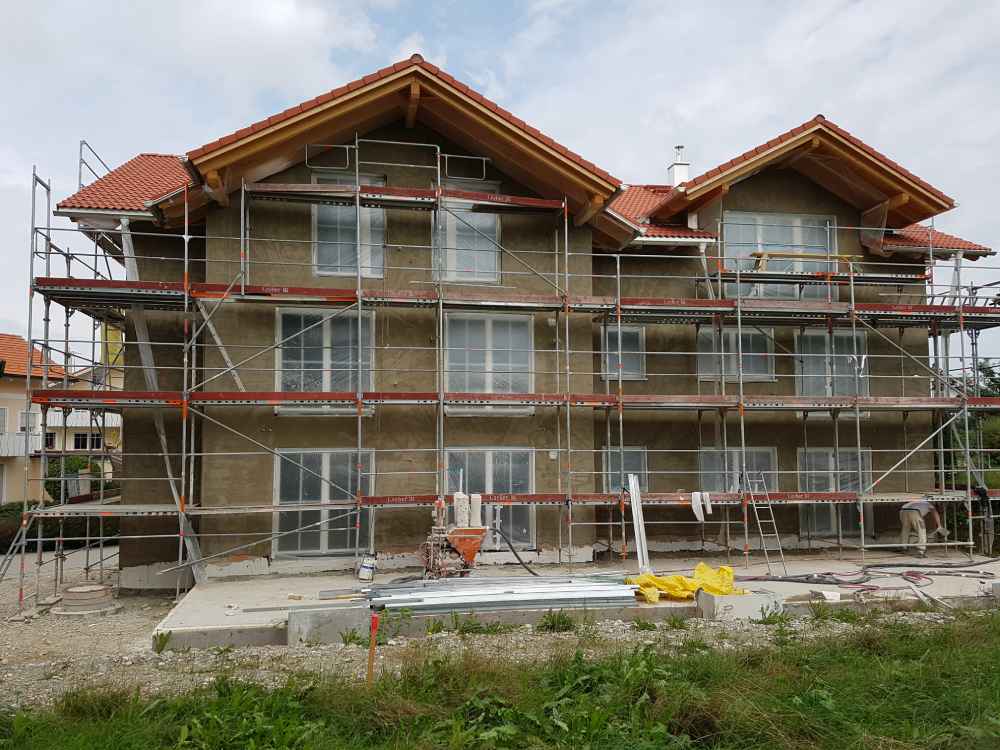 Gerüstbau an Familienhaus