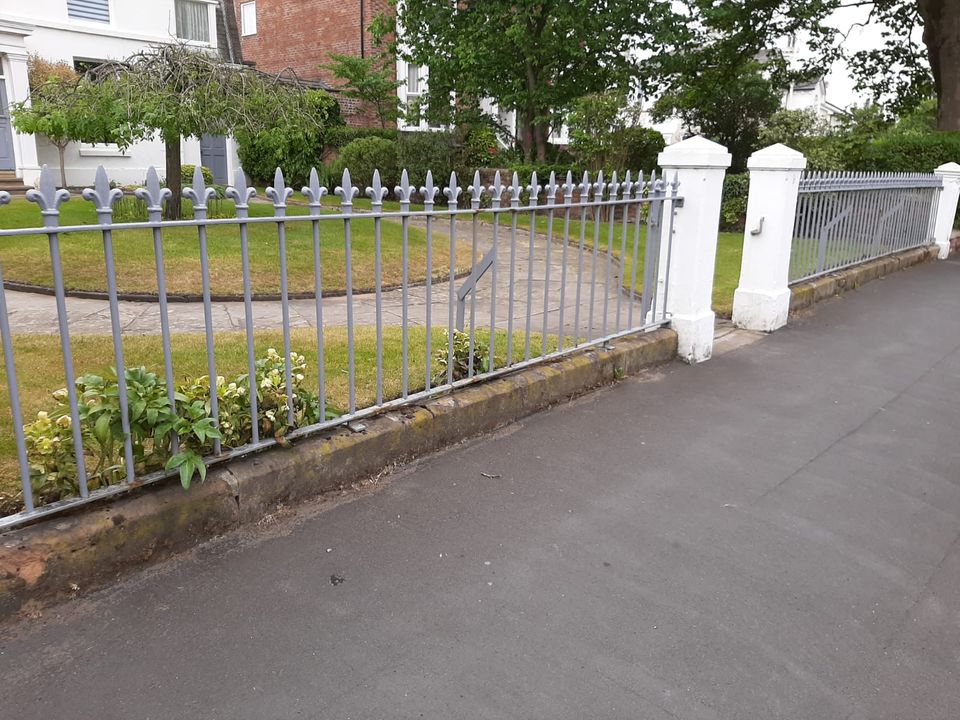 A picture of some railings i have reecently painted , this is the colour before any work done