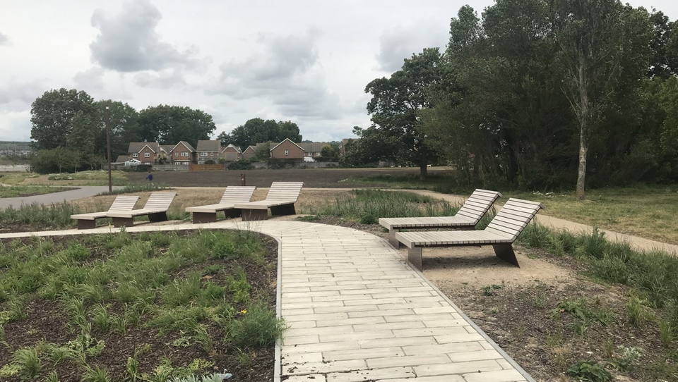 Sun loungers at Alexandra Park Portsmouth are part of the coastal defence improvements