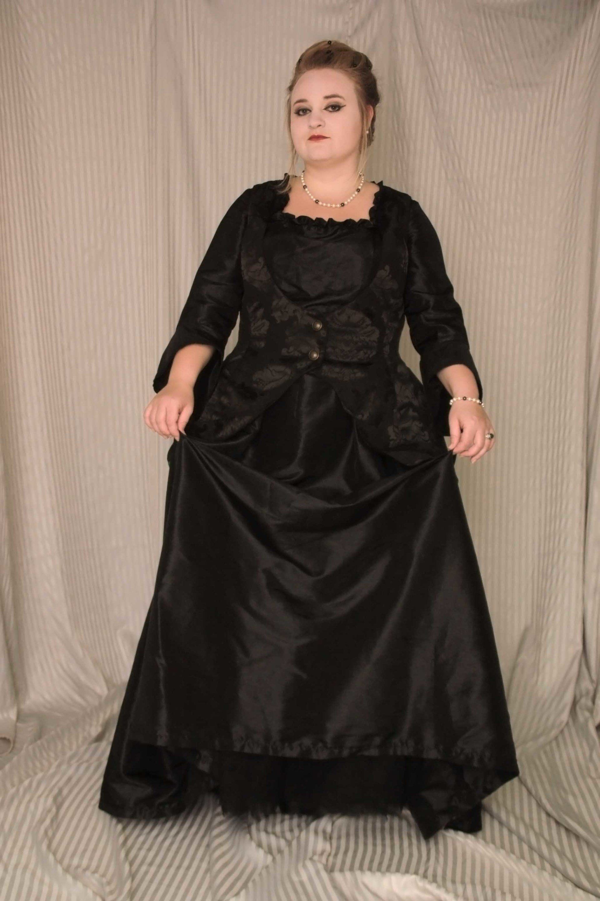 Frau Kleid Barok Barokkleid Gothic schwarz