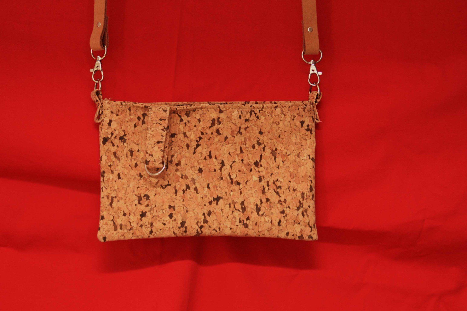 Tasche Kork rot klein