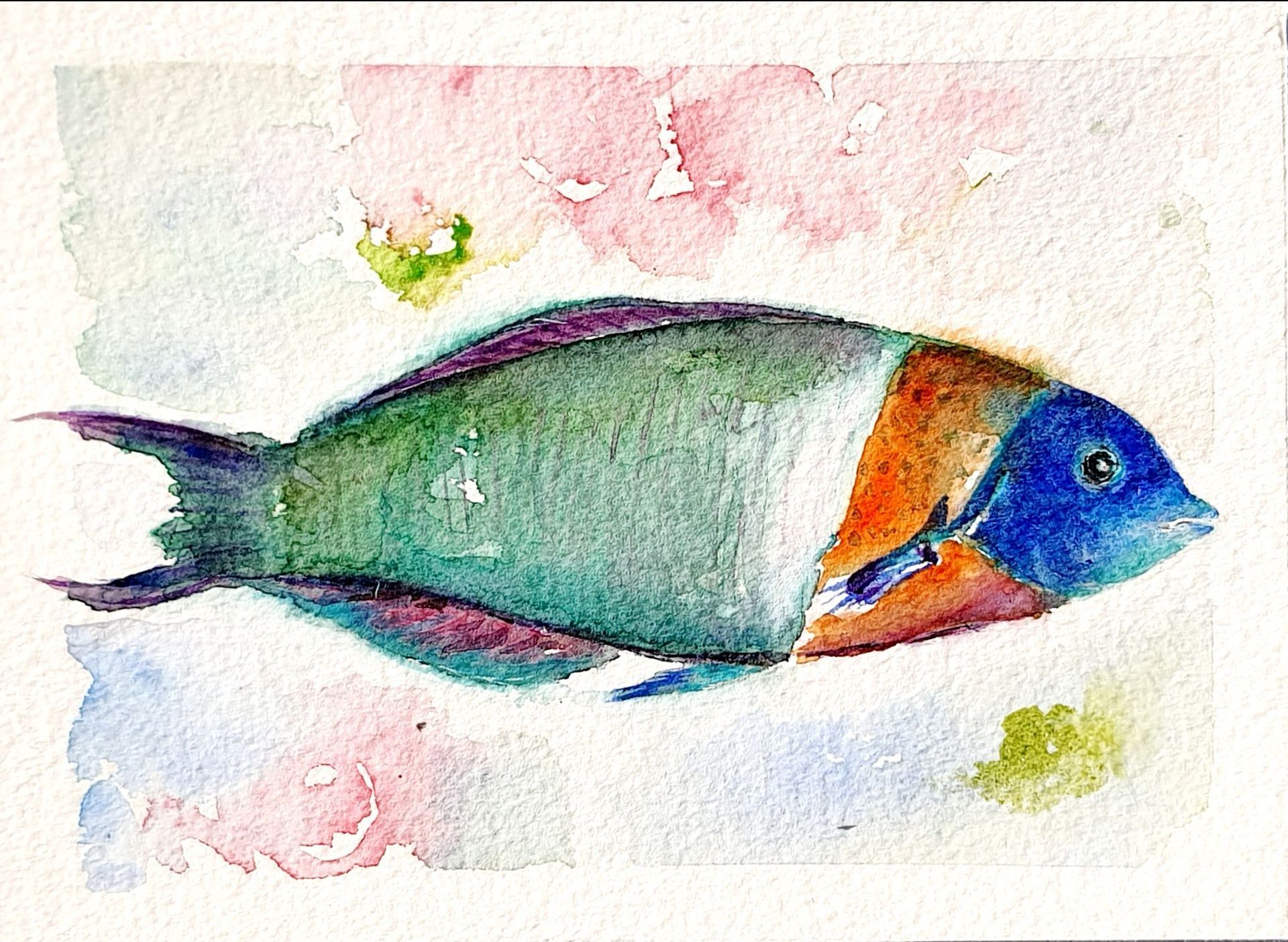 Baby Elephant Elefant original Aquarell Gemälde Bild Watercolor Painting picture kids  room wallart