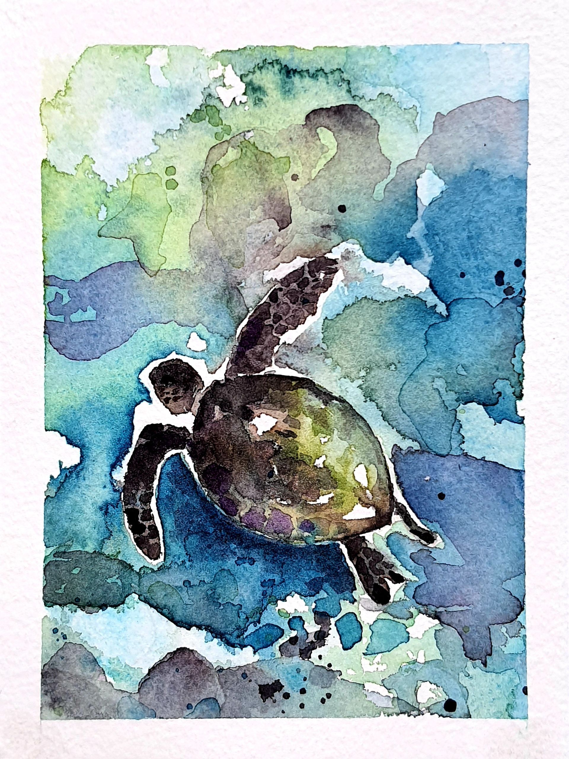 Hase Hare original Aquarell Watercolor painting picture Schnecke snail Kaninchen Rabbit Bunny