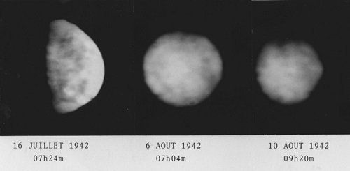 Photographie de la planète Mercure obtenue avec la chambre photographique pour les planètes - Pic du Midi, 1942, par Bernard Lyot. Crédits Observatoire de Paris