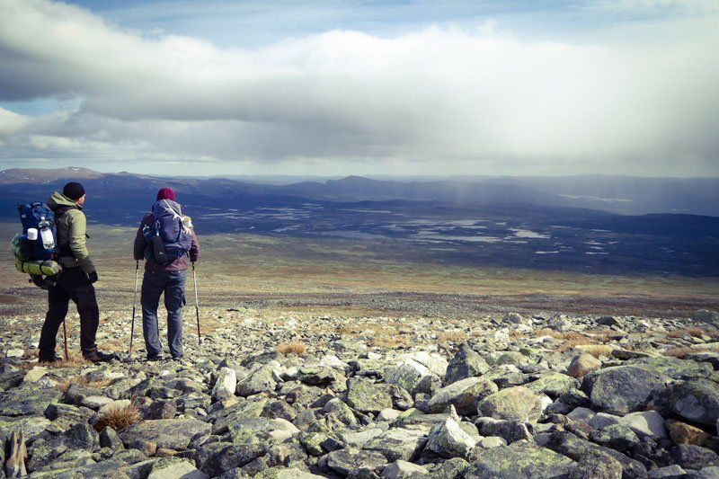 Aussicht im Sarek Nationalpark, Parek Boarek, Wanderung in Lappland, Freiheitsgefühl, To The World's End