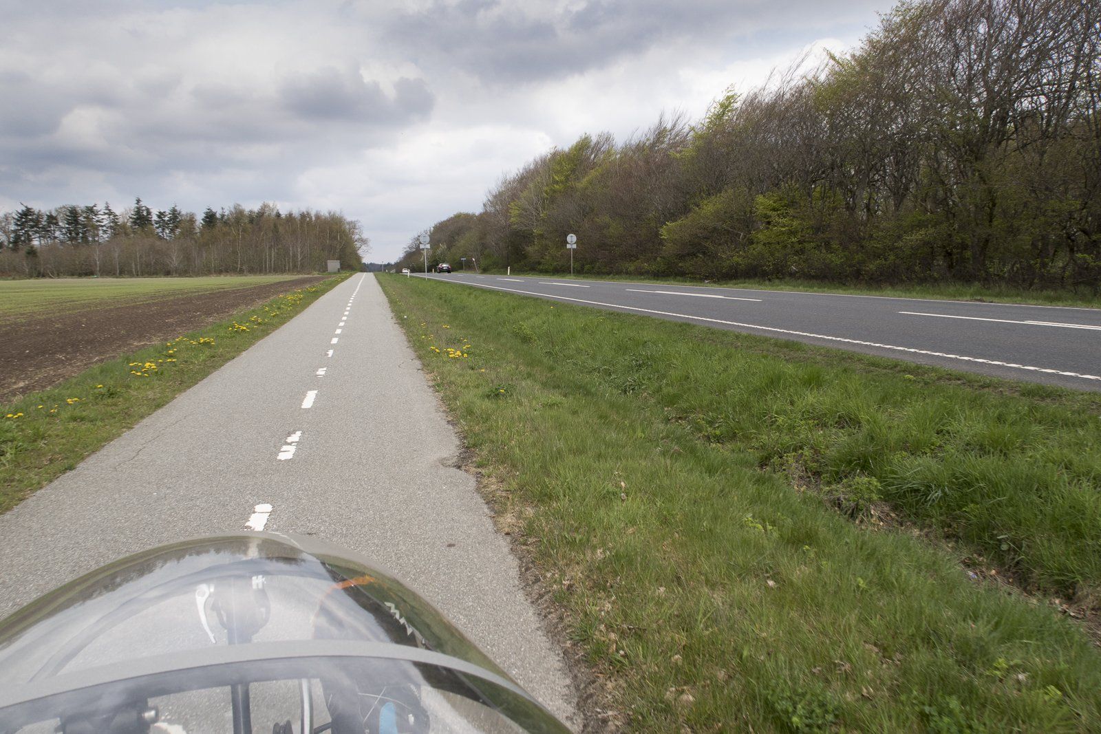 Fahrrad Radreise Liegerad zum Nordkap Radweg in Dänemark