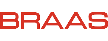 Roter Text „BRAAS“ auf weißem Hintergrund.