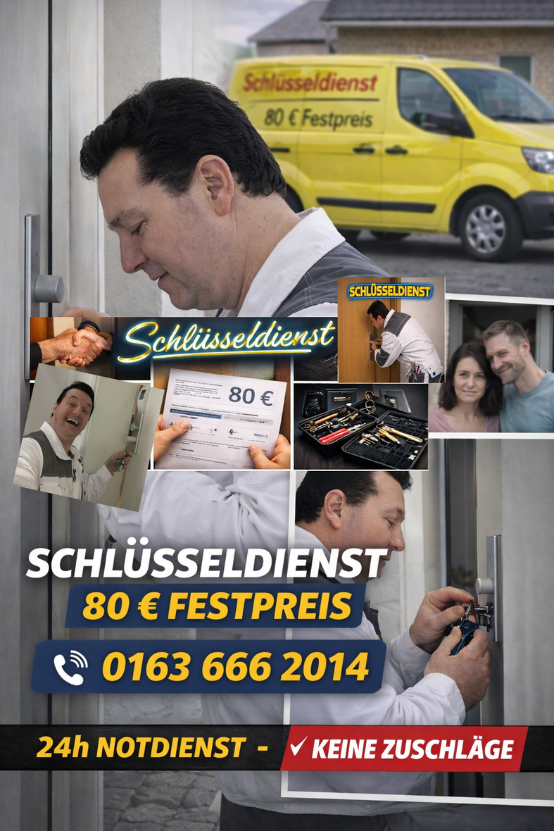 Keine Sorge ! Ich bin für Sie da ! Schlüsseldienst Notdienst Monteur Karl - Josef