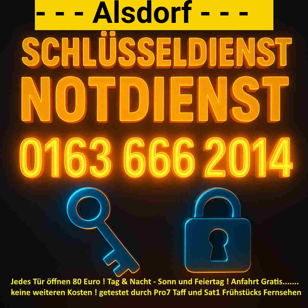 ️ Schlüsseldienst Alsdorf – Ehrliche Hilfe zum 80 Euro Festpreis 