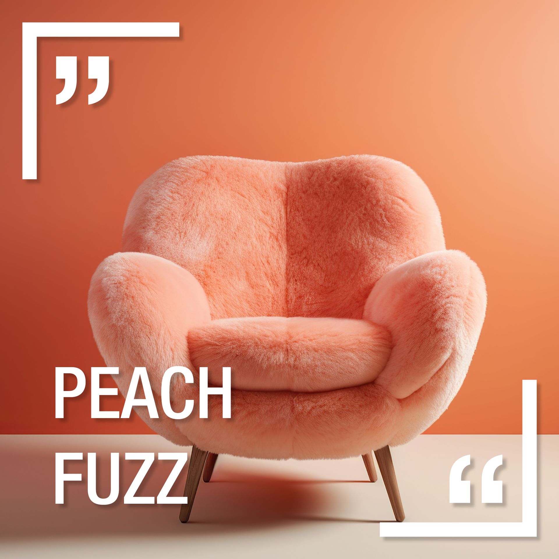 Pantone Farbe des Jahres 2024, Peach Fuzz, weicher Sessel