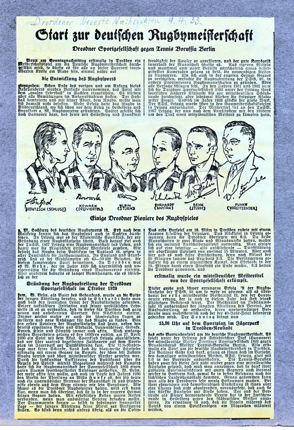 Fundstück des Tages vom 9. April 1933