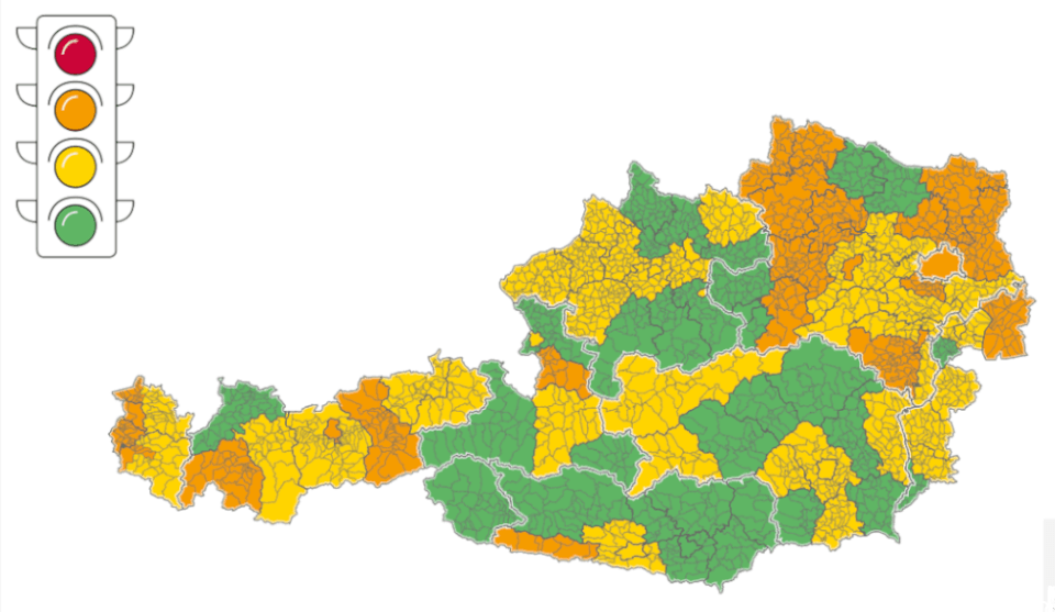 Die Corona  Ampel  der sterreichischen Bundesregierung