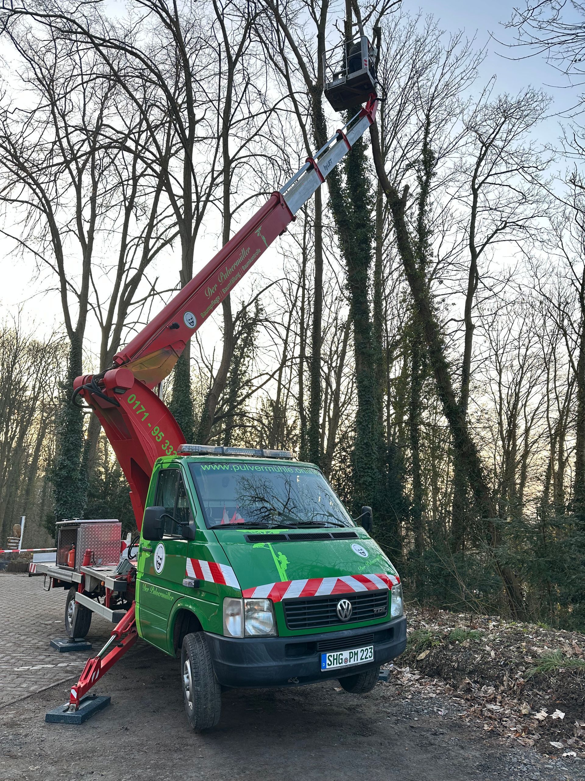 Hubarbeitsbühne, Hubsteiger, Baumpflege, Baumpfleger, Baumdienst, Arbeitsbühne, Treeworker, Baumfällung, Baumkletterer, Verkehrssicherung, Verkehrssicherungspflicht, artenschutzrechtliche Überprüfung, Baumkontrolle, FLL Zertifiziert
