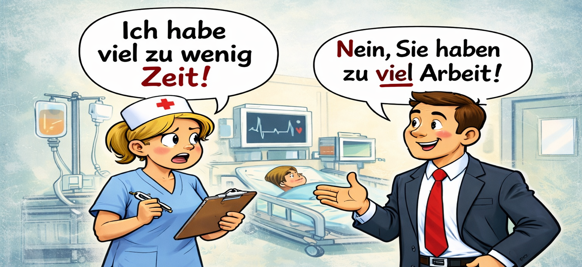 Nicht zu wenig Zeit, sondern zu viel Arbeit