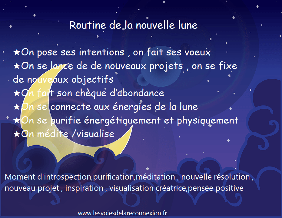 Routine de la nouvelle lune