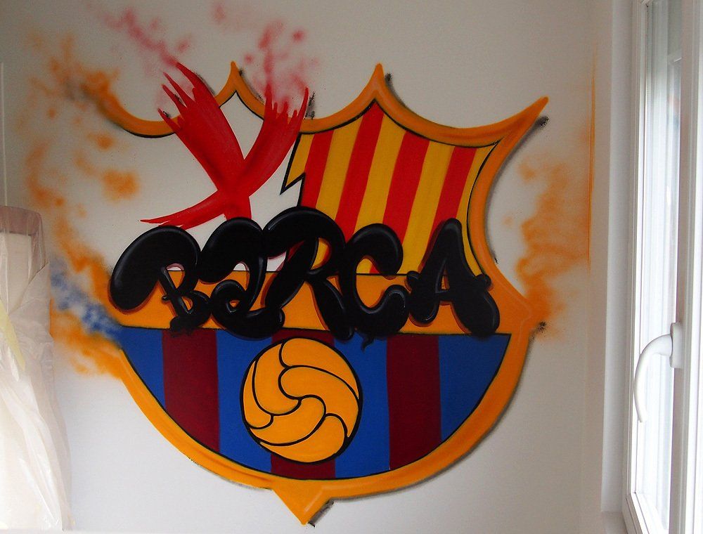 déco murale enfant foot barcelone