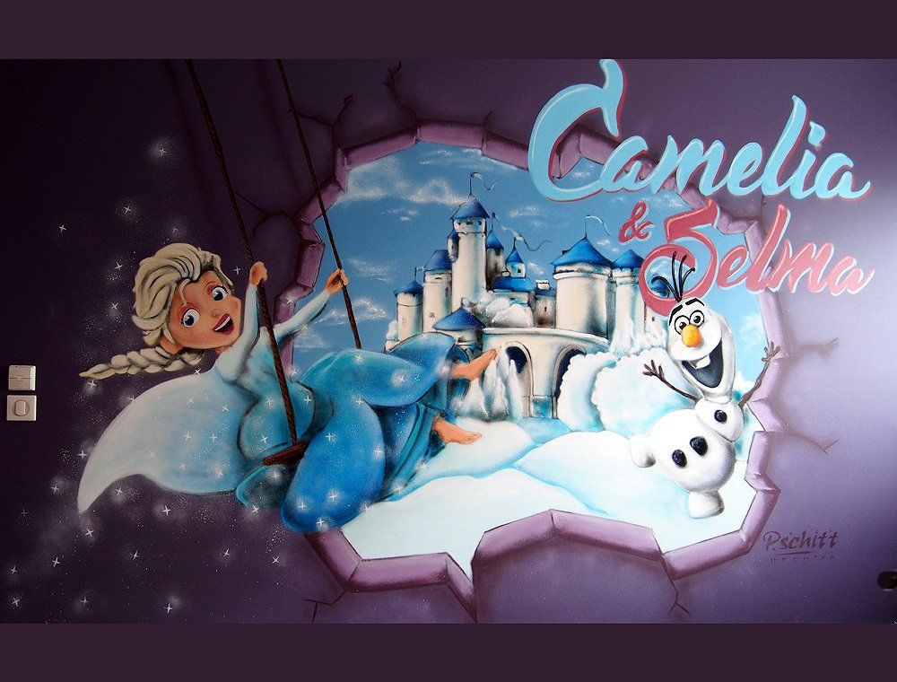 déco murale enfant fille reine des neiges