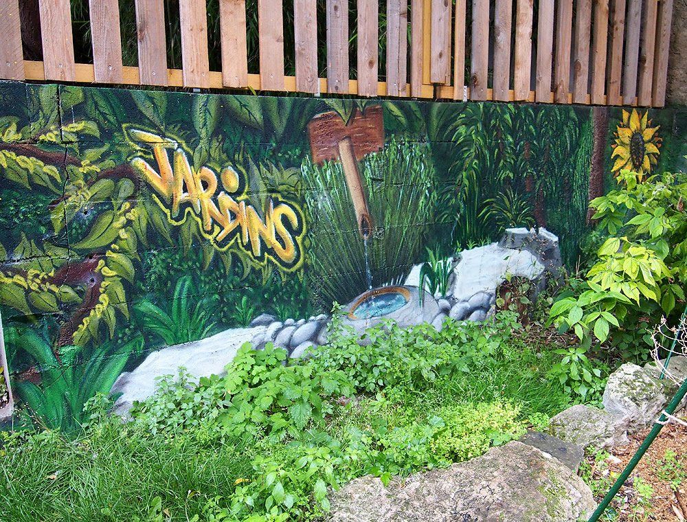 fresque murale nature jardin