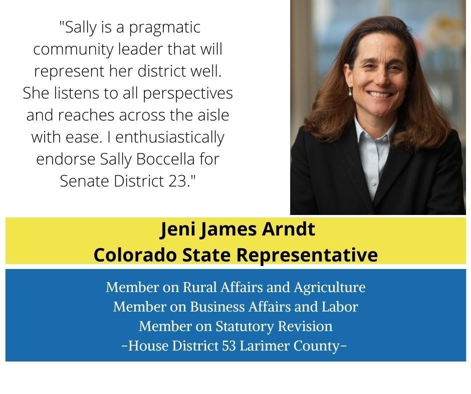 Jeni James Arndt endorses Sally Boccella for Colorado