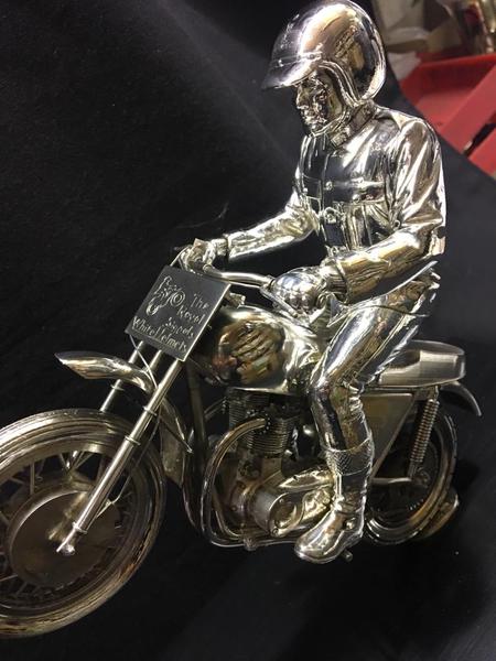 Commissioned stirling silver bike and rider