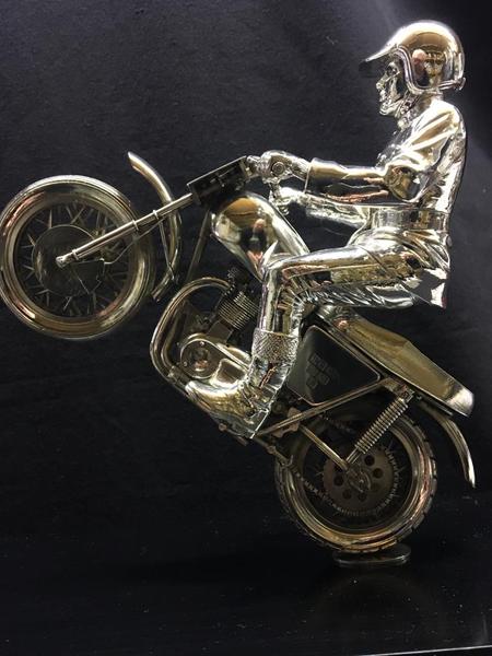 Commissioned stirling silver bike and rider