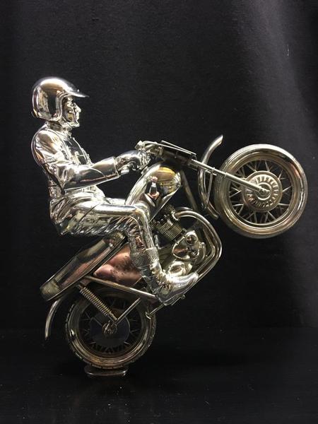 Commissioned stirling silver bike and rider