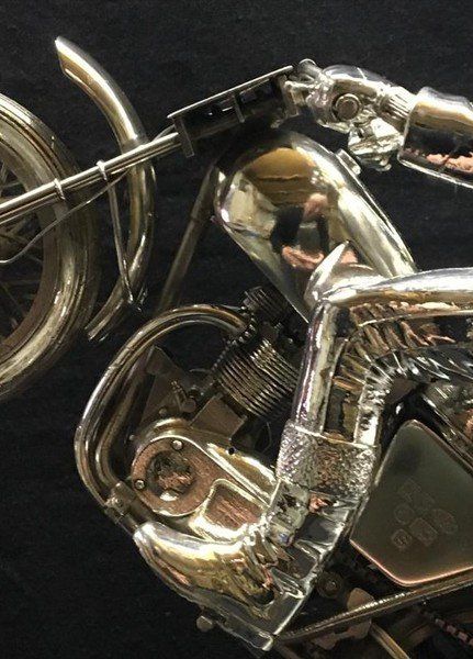 Commissioned stirling silver bike and rider