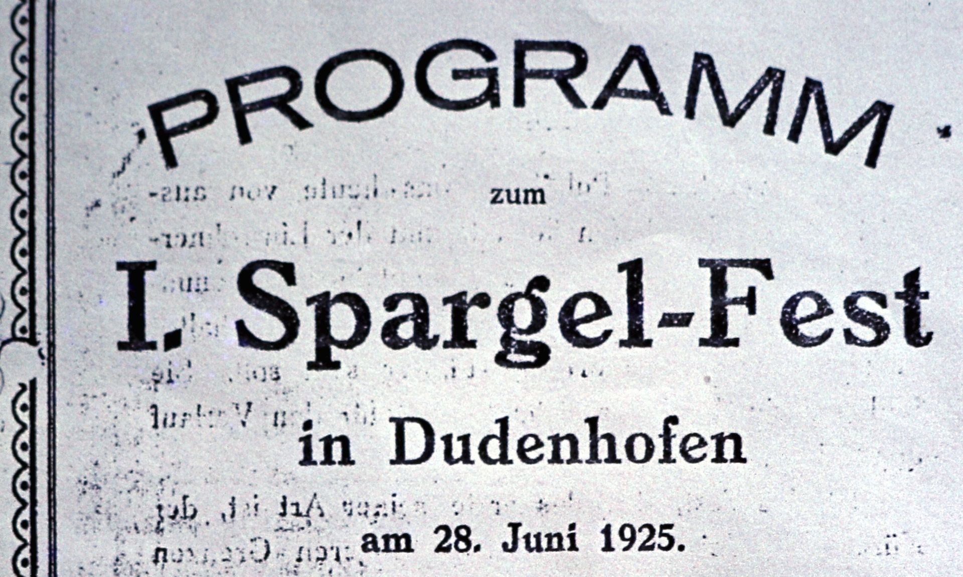 Programm 1. Spargelfest 1925