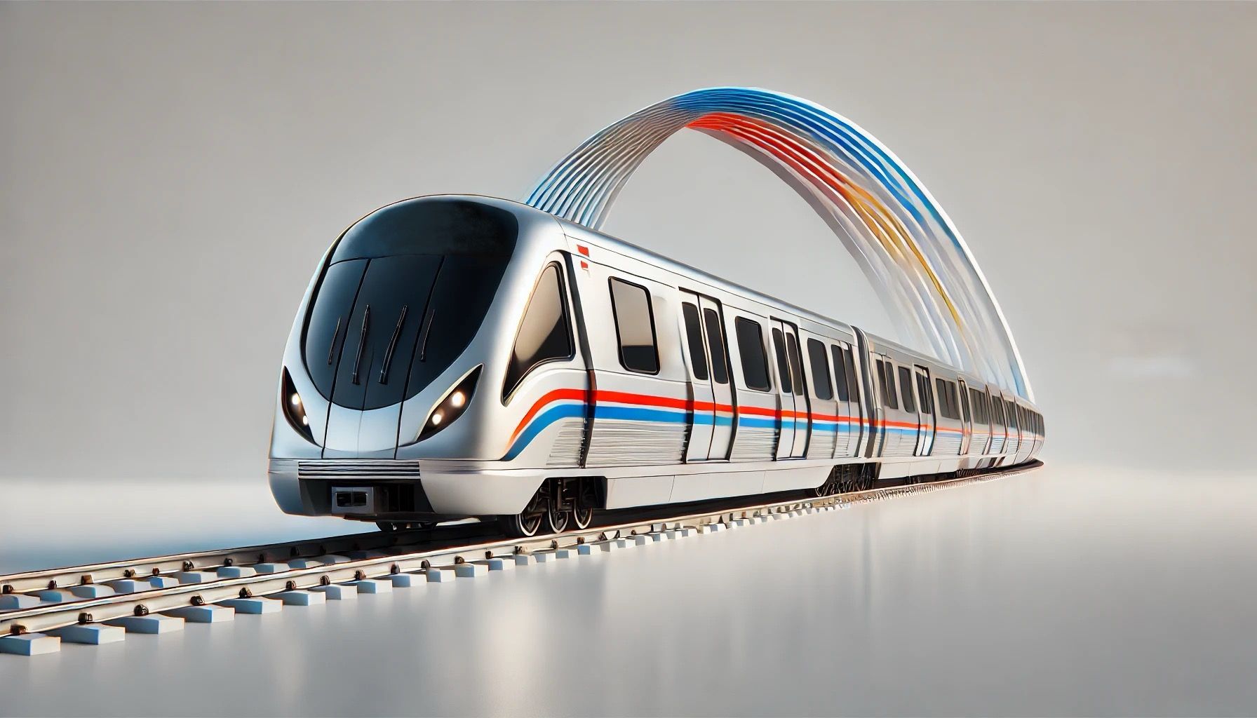 Modern train, highlighting sleek lines and innovative design.