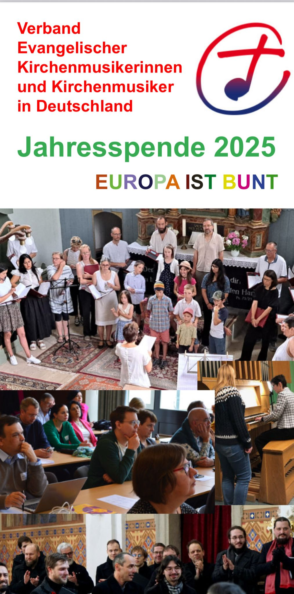 Spendenflyer Förderkreis für kirchenmusikalische Aufbauarbeit 2025