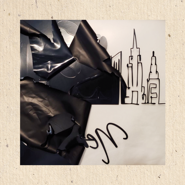 Entgittern von schwarzem Flex