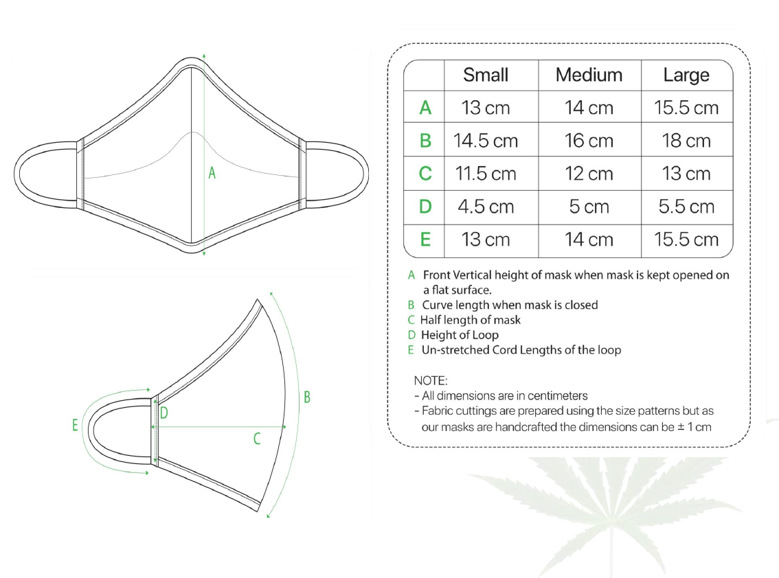 Hemp mask size