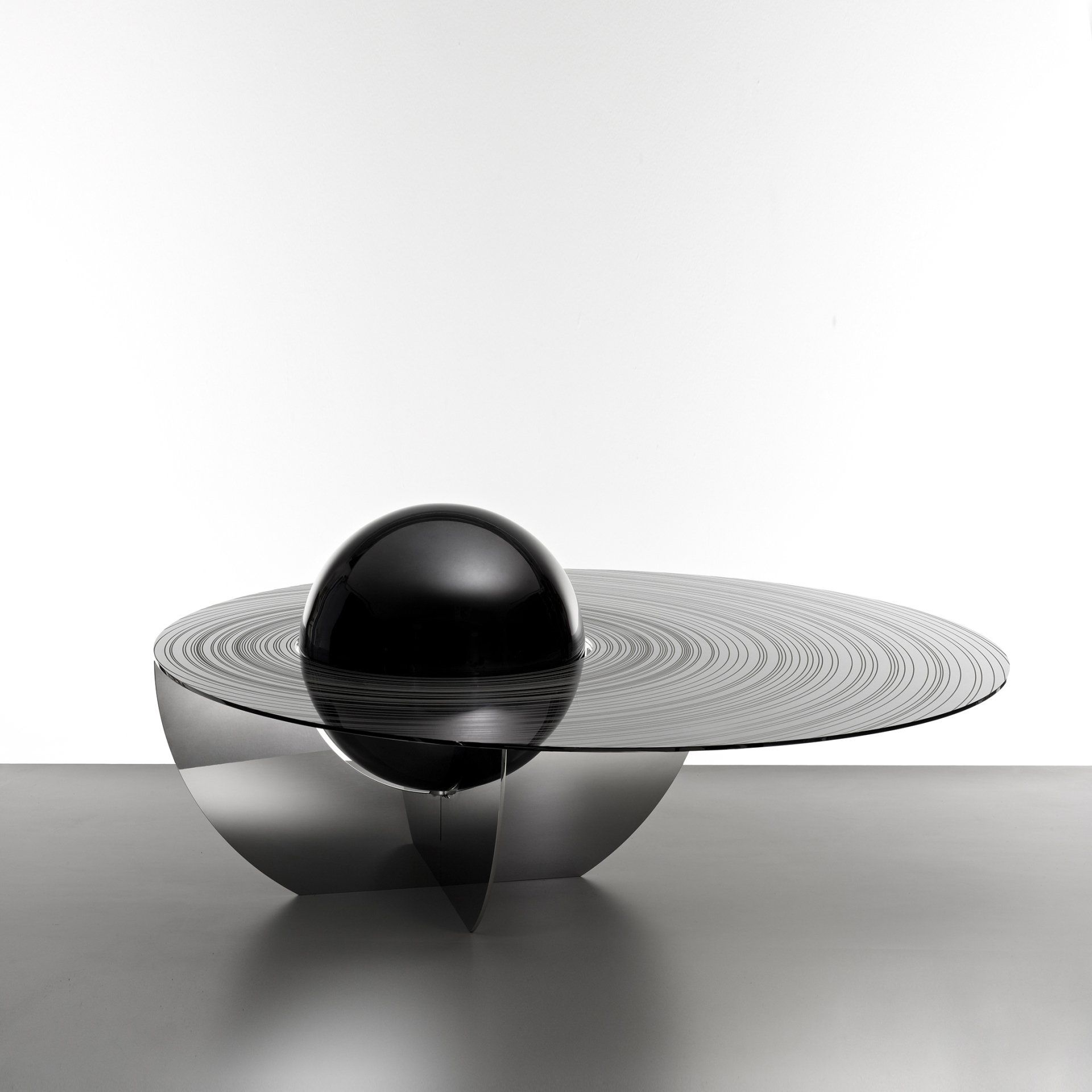 The Boullée Table Mirror polished & etched stainless steel