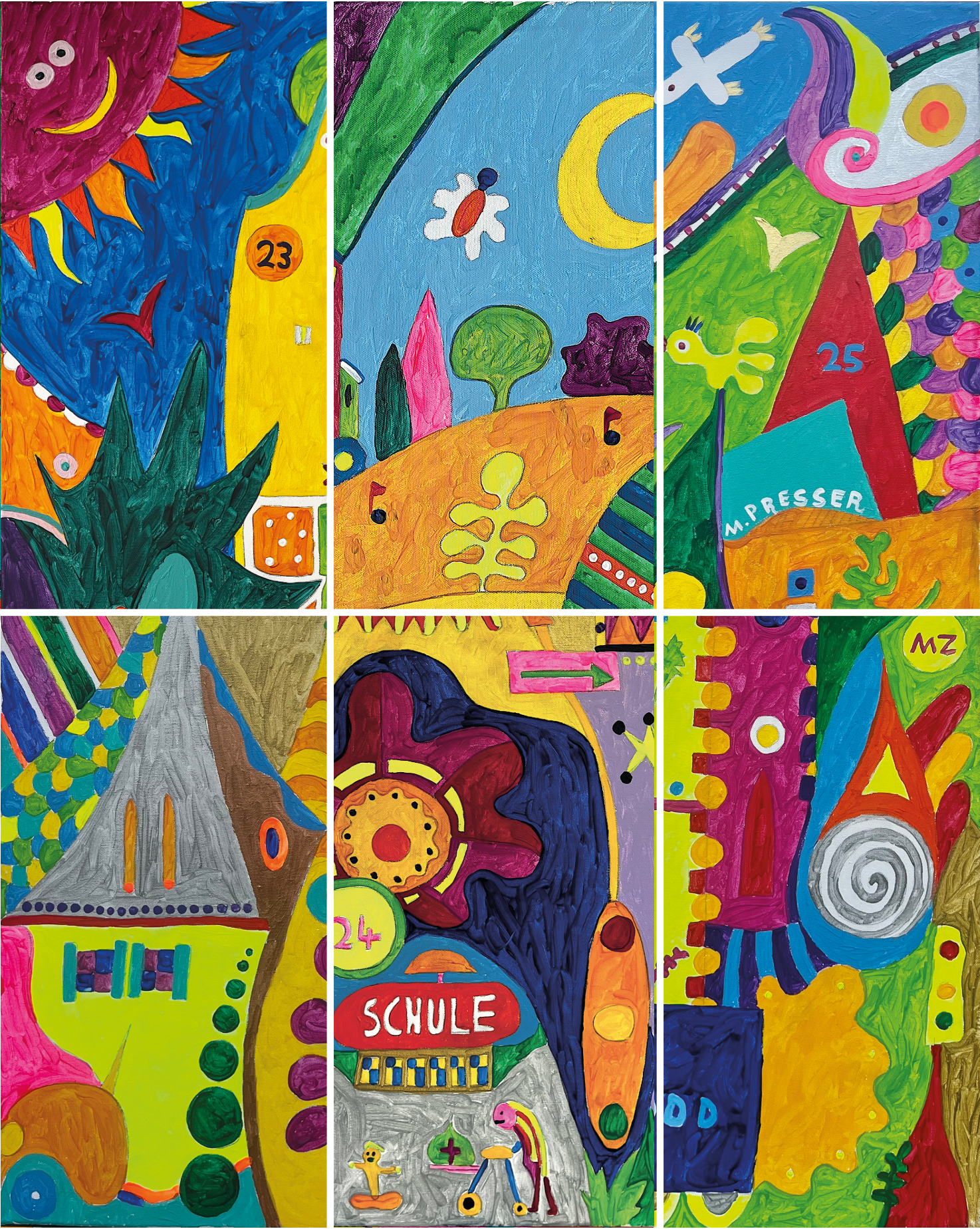 Beispiel-Kaleidoskop-Gemälde, 6teilig