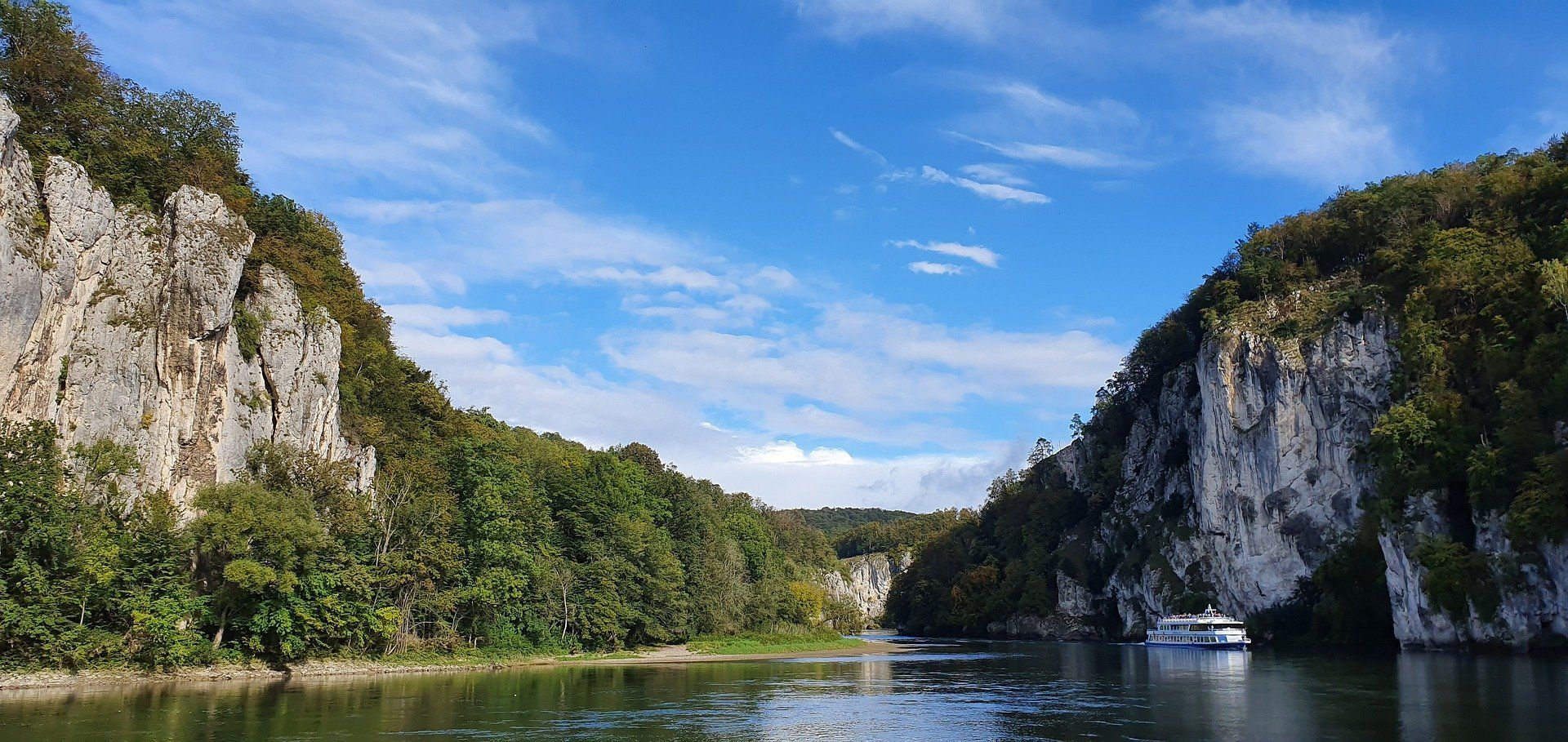 on a boat through the Danube Gorge