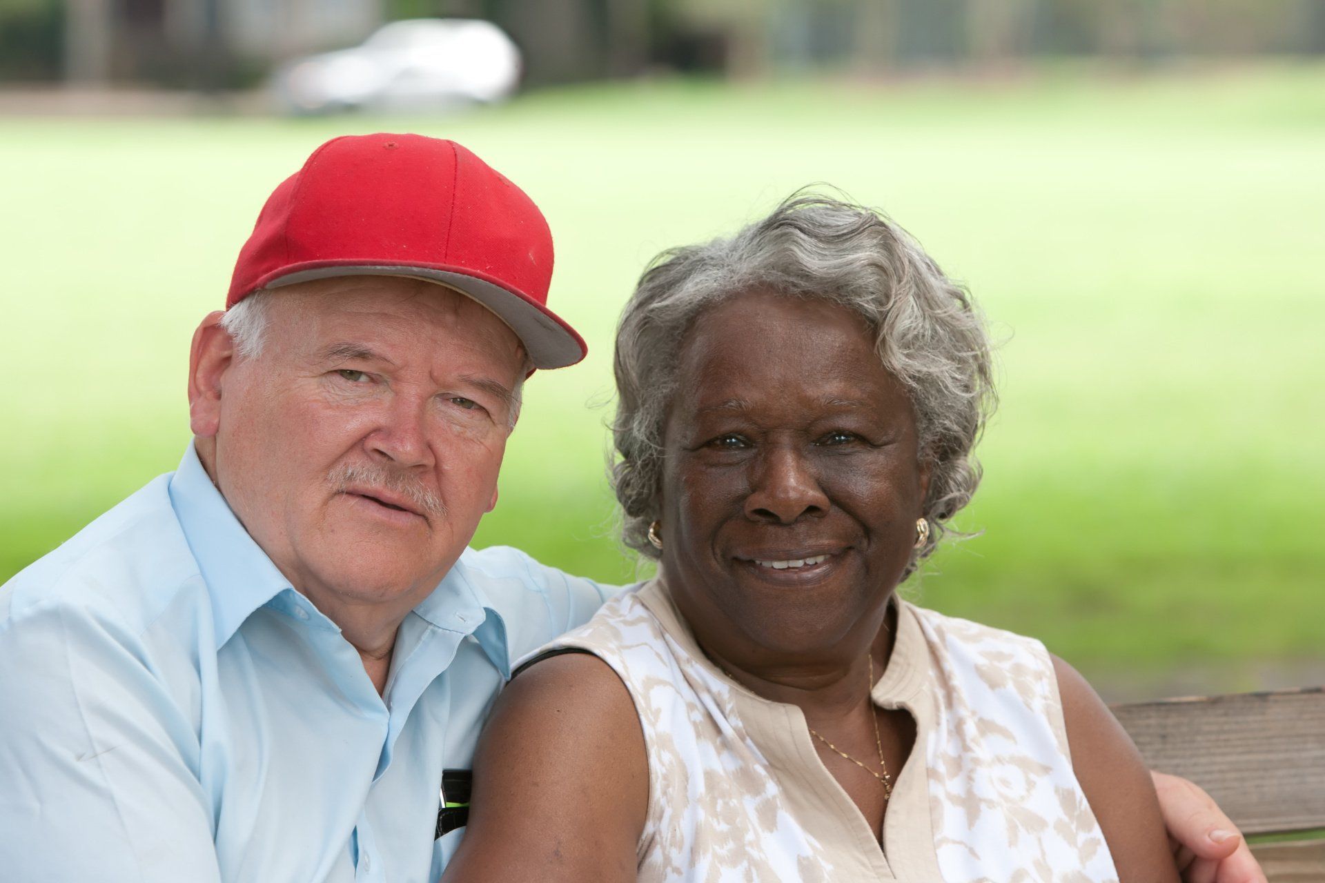 Elderly White-Black couple