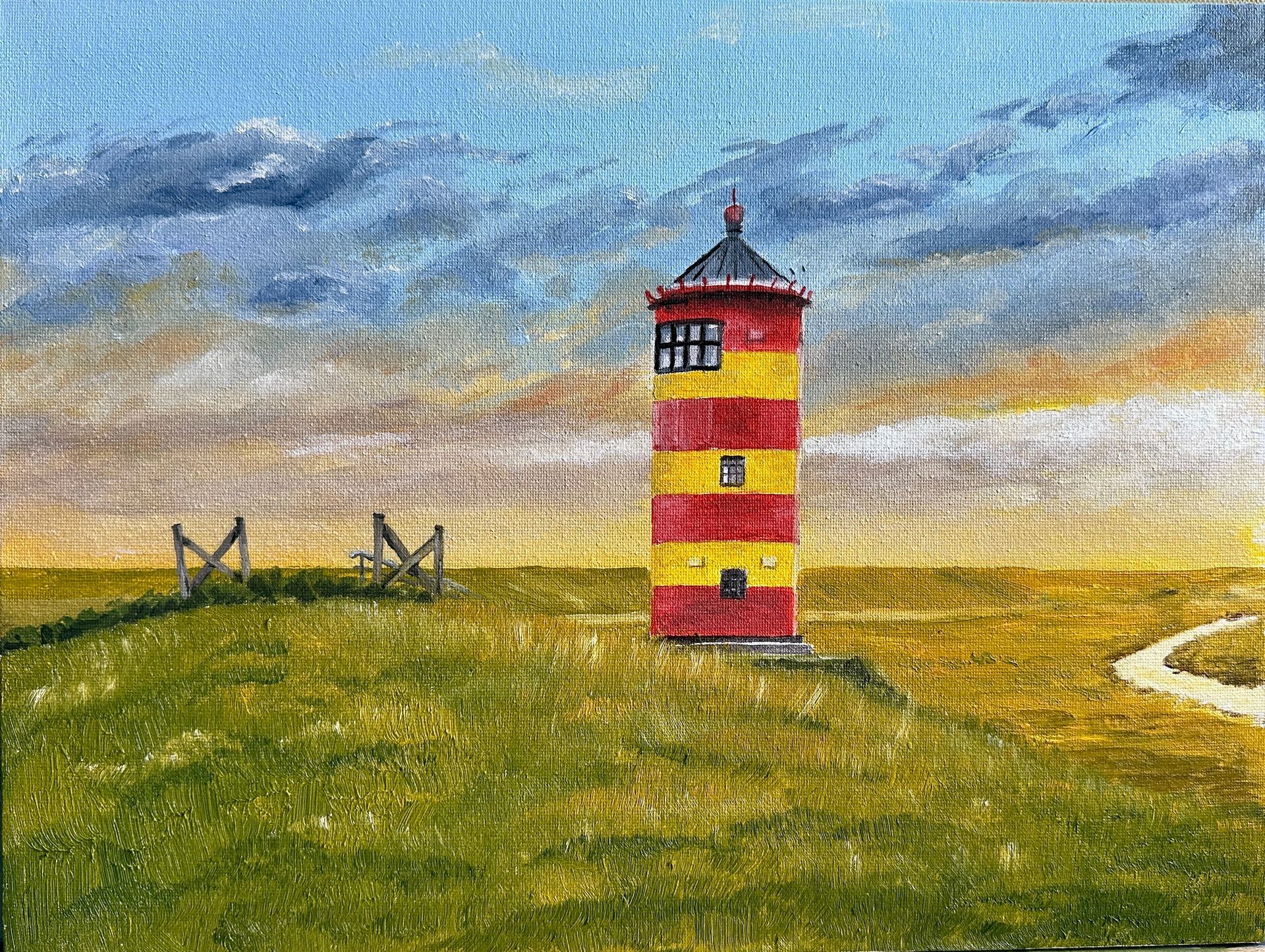 Pilsumer Leuchtturm gemalt