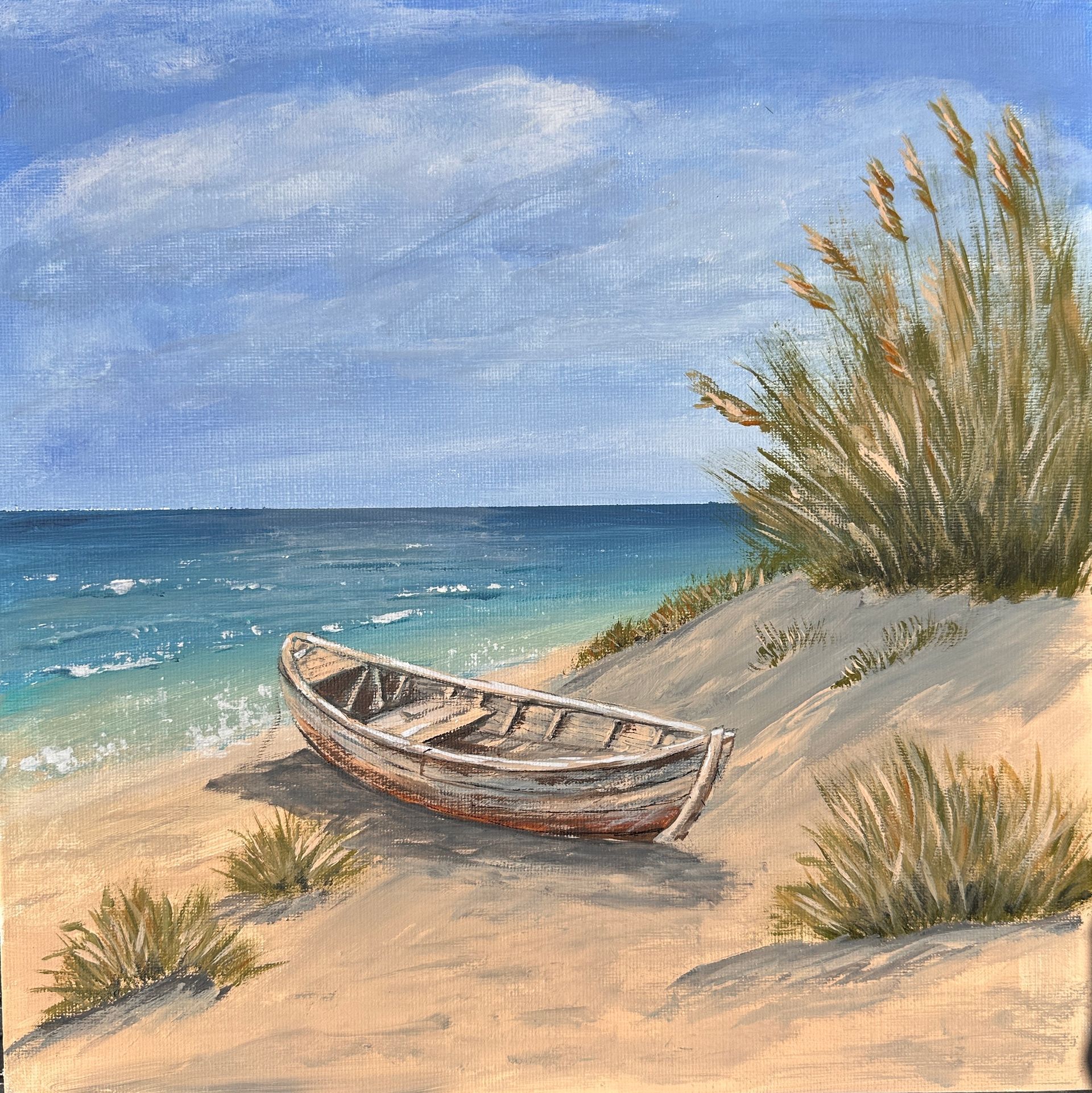 Ruderboot in der Düne