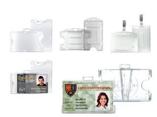 Porta tarjetas flexibles para colgar tarjetas de identificación
