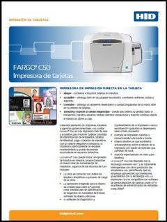 Descarregue o catálogo de impressora de cartões HID Fargo C50